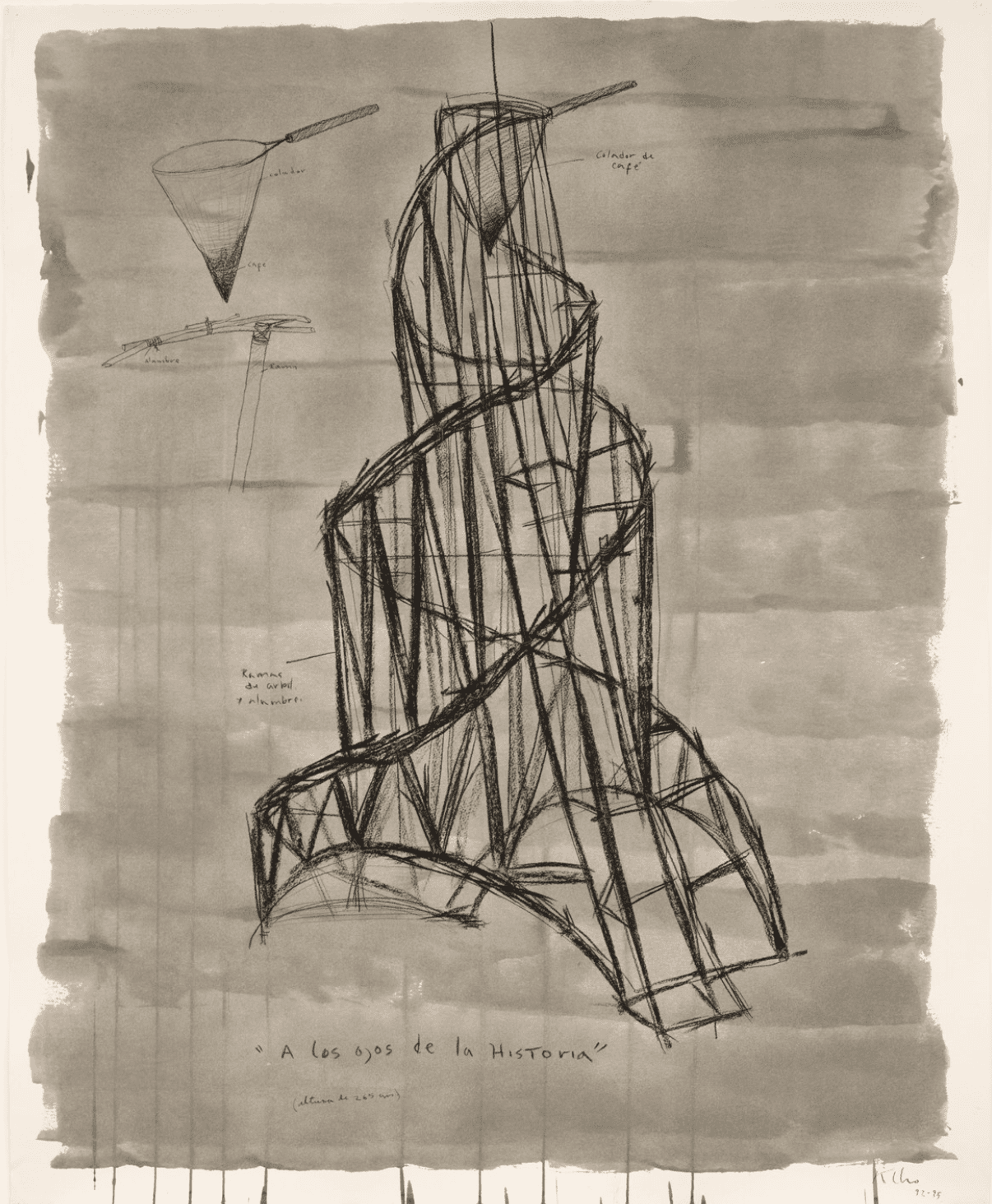 A los ojos de la historia - 1992 - Drawing: Watercolor and charcoal on paper